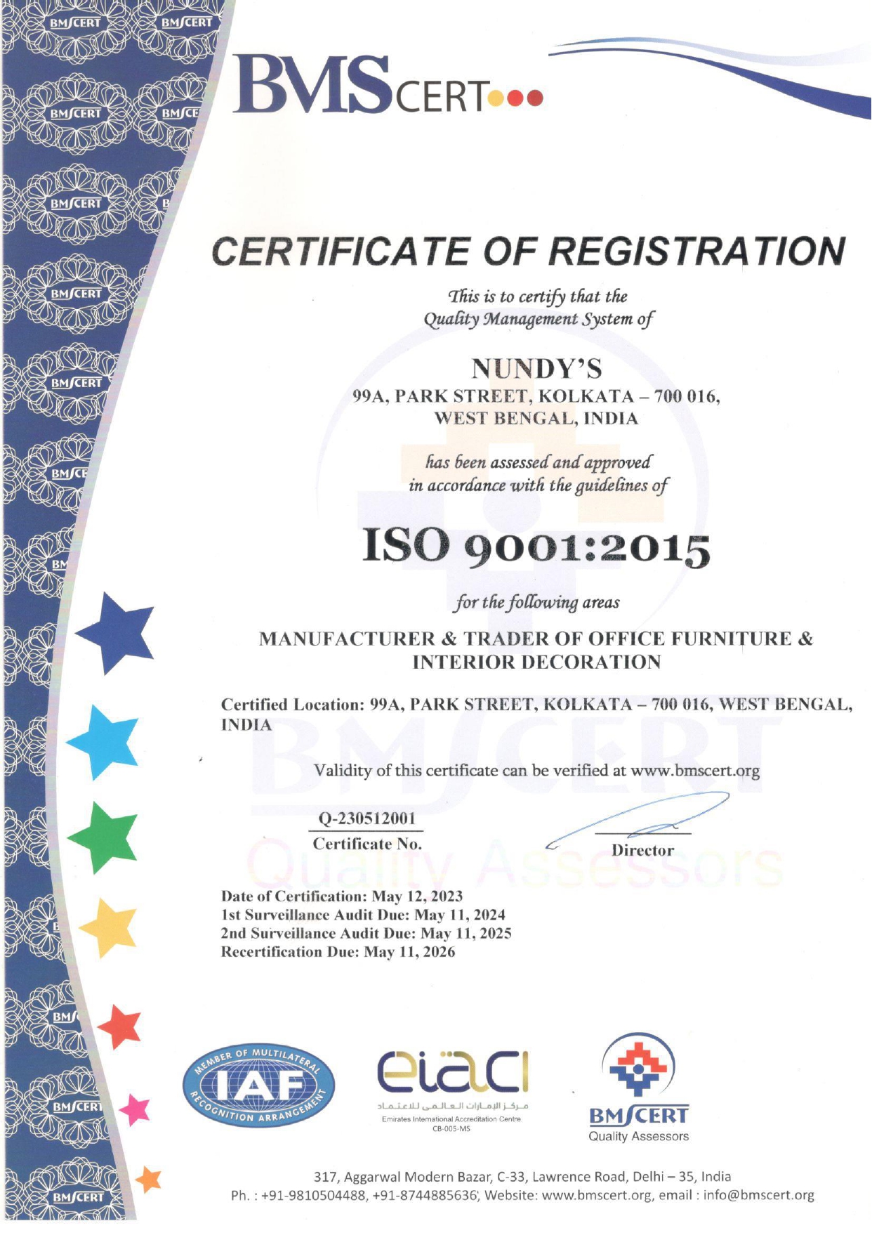 Nundys Certificate